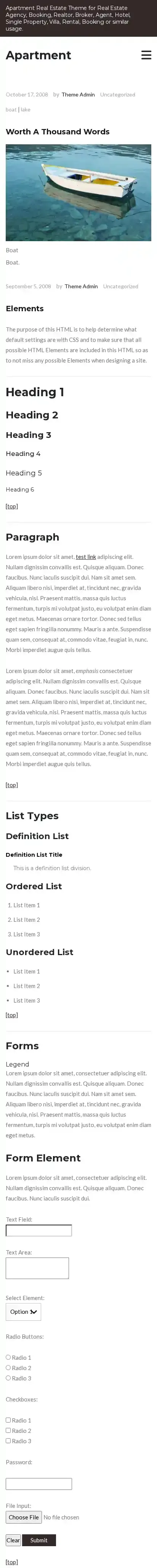 Apartment home page on mobile