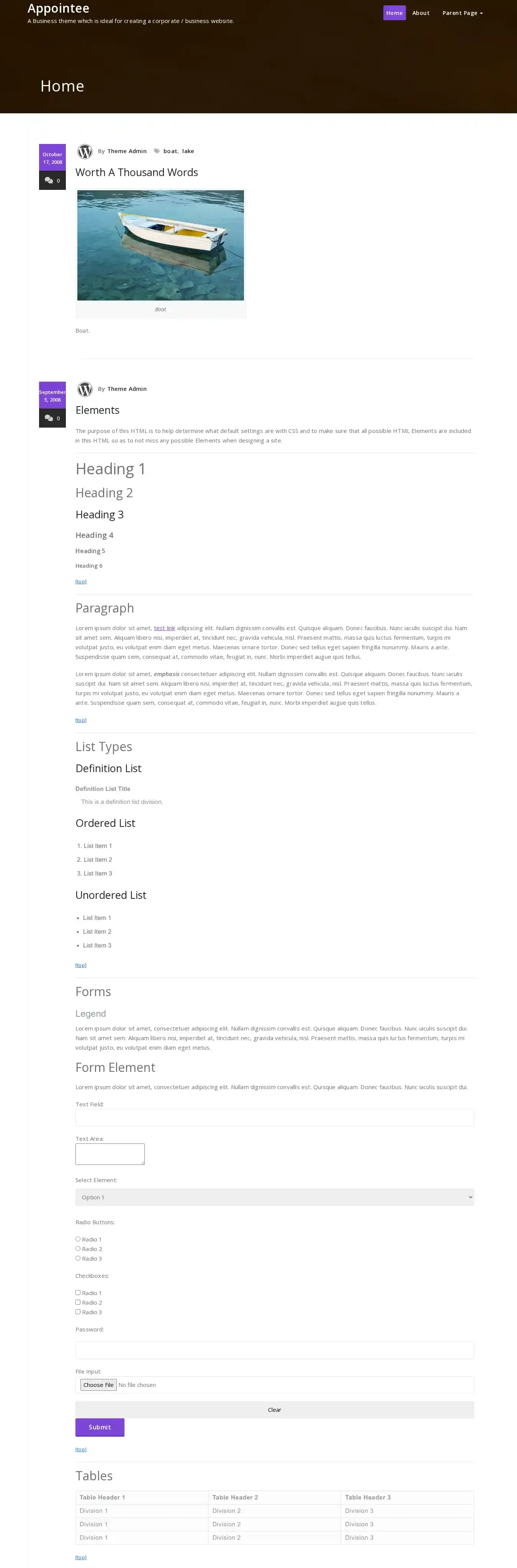 Appointee home page on desktop