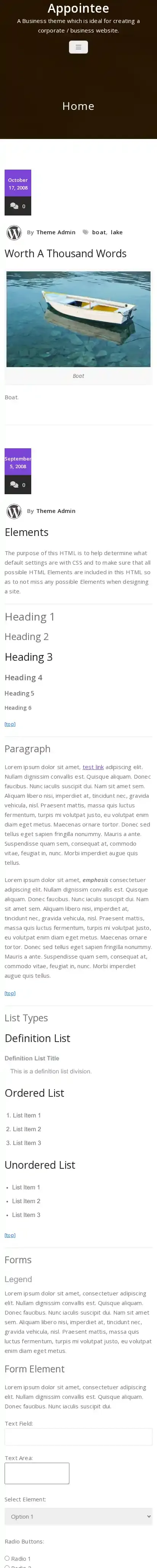 Appointee home page on mobile