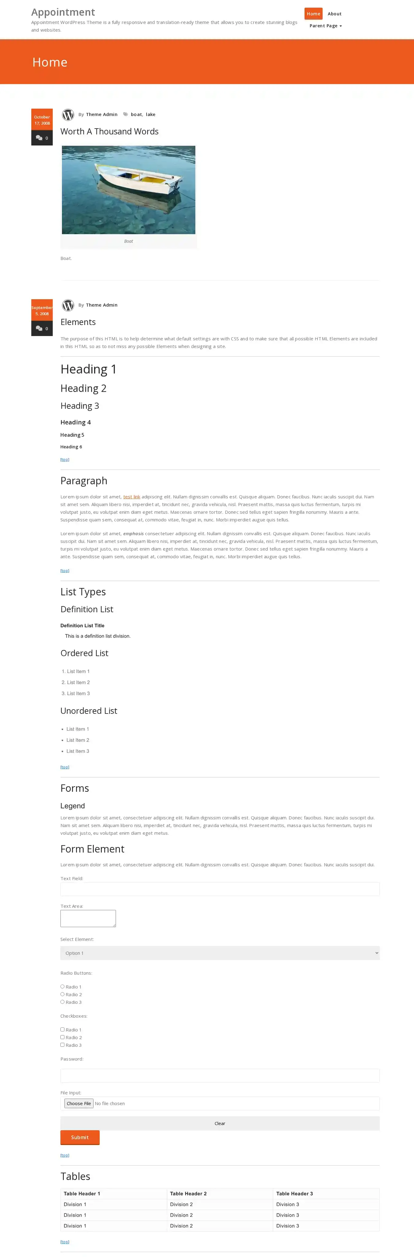 Appointment home page on desktop