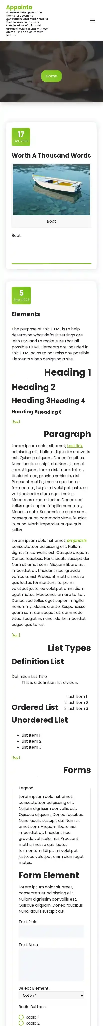 Appointo home page on mobile