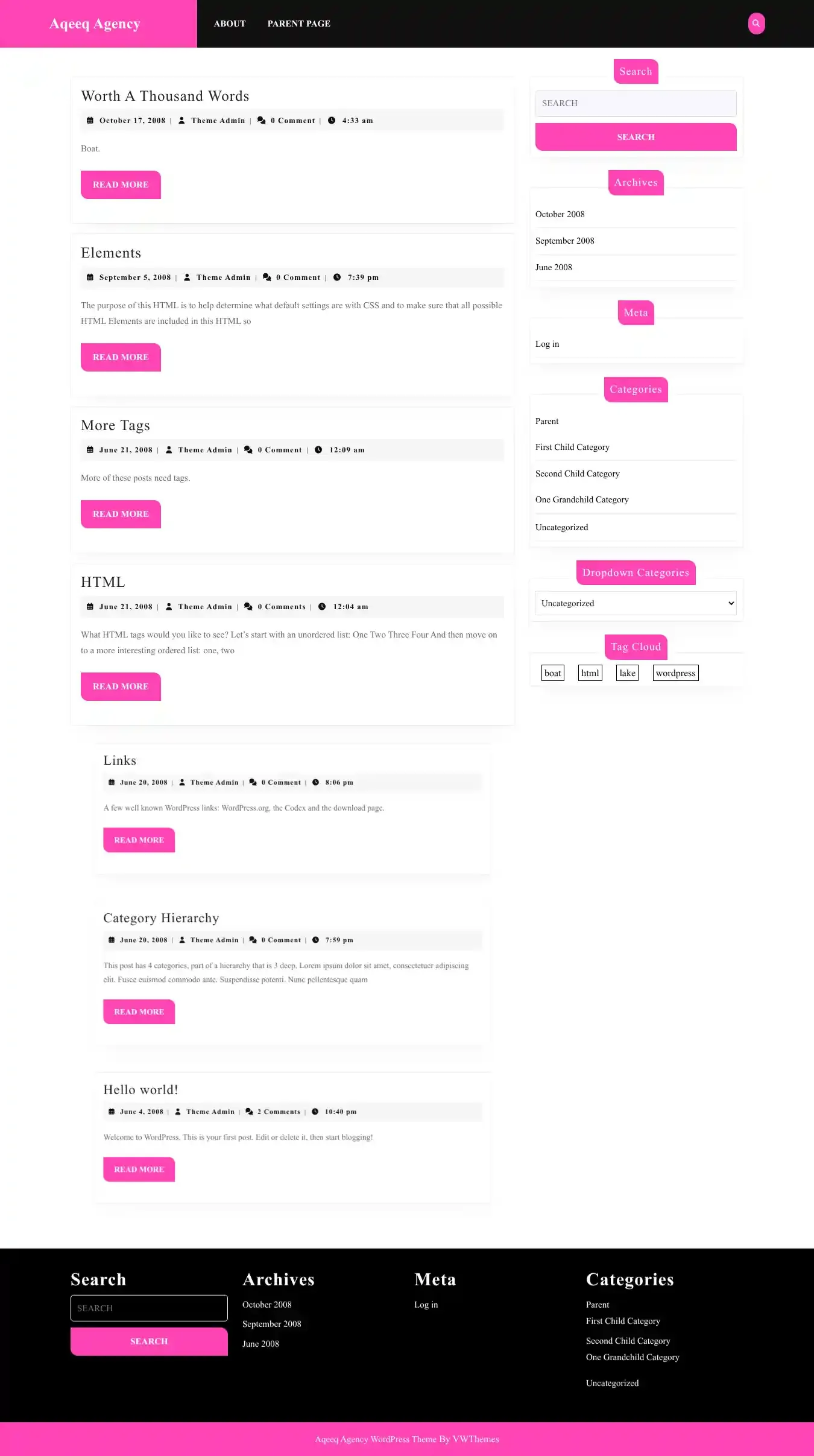 Aqeeq Agency home page on desktop