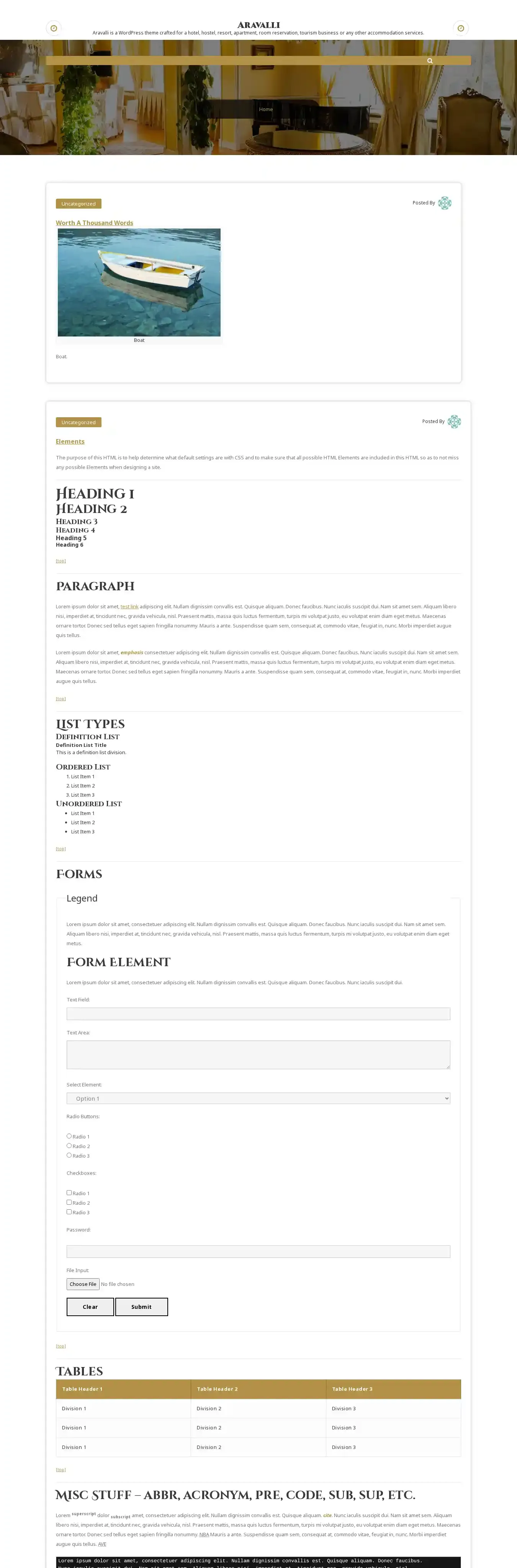 Aravalli home page on desktop