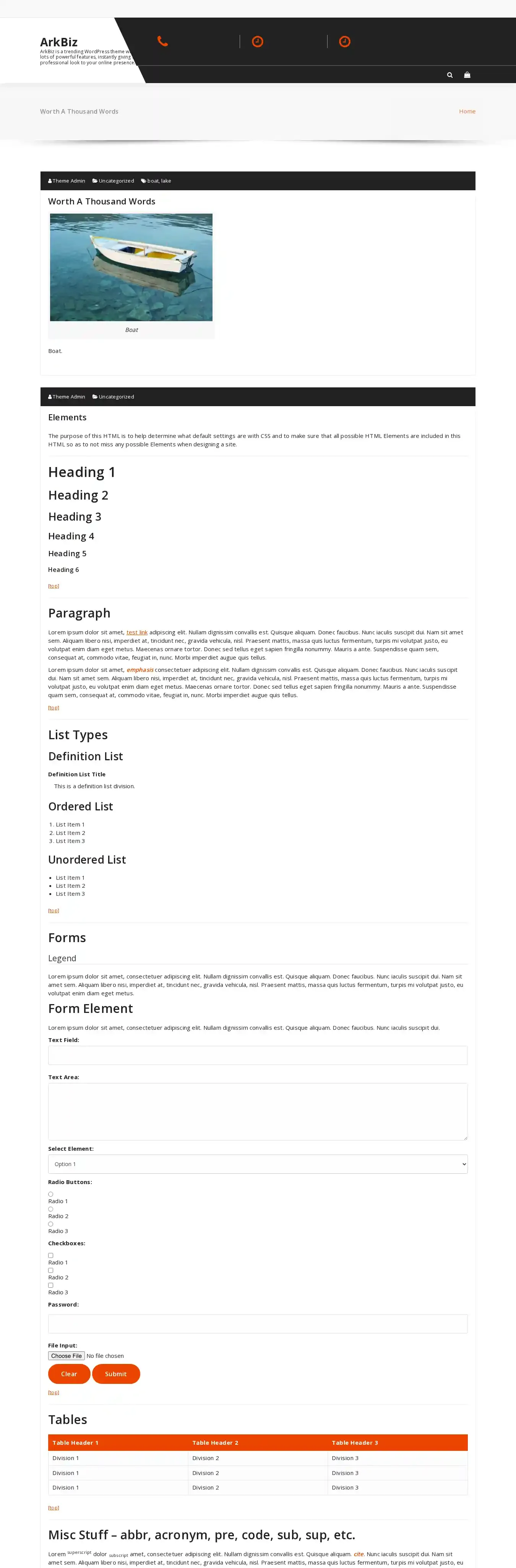 ArkBiz home page on desktop