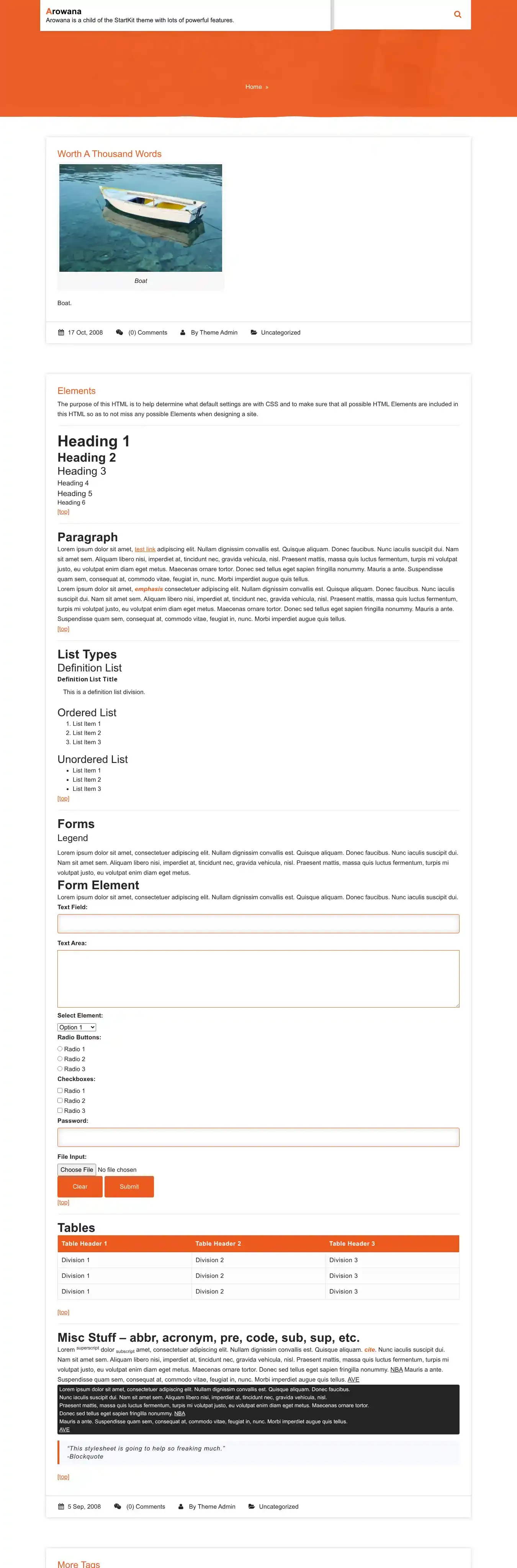 Arowana home page on desktop