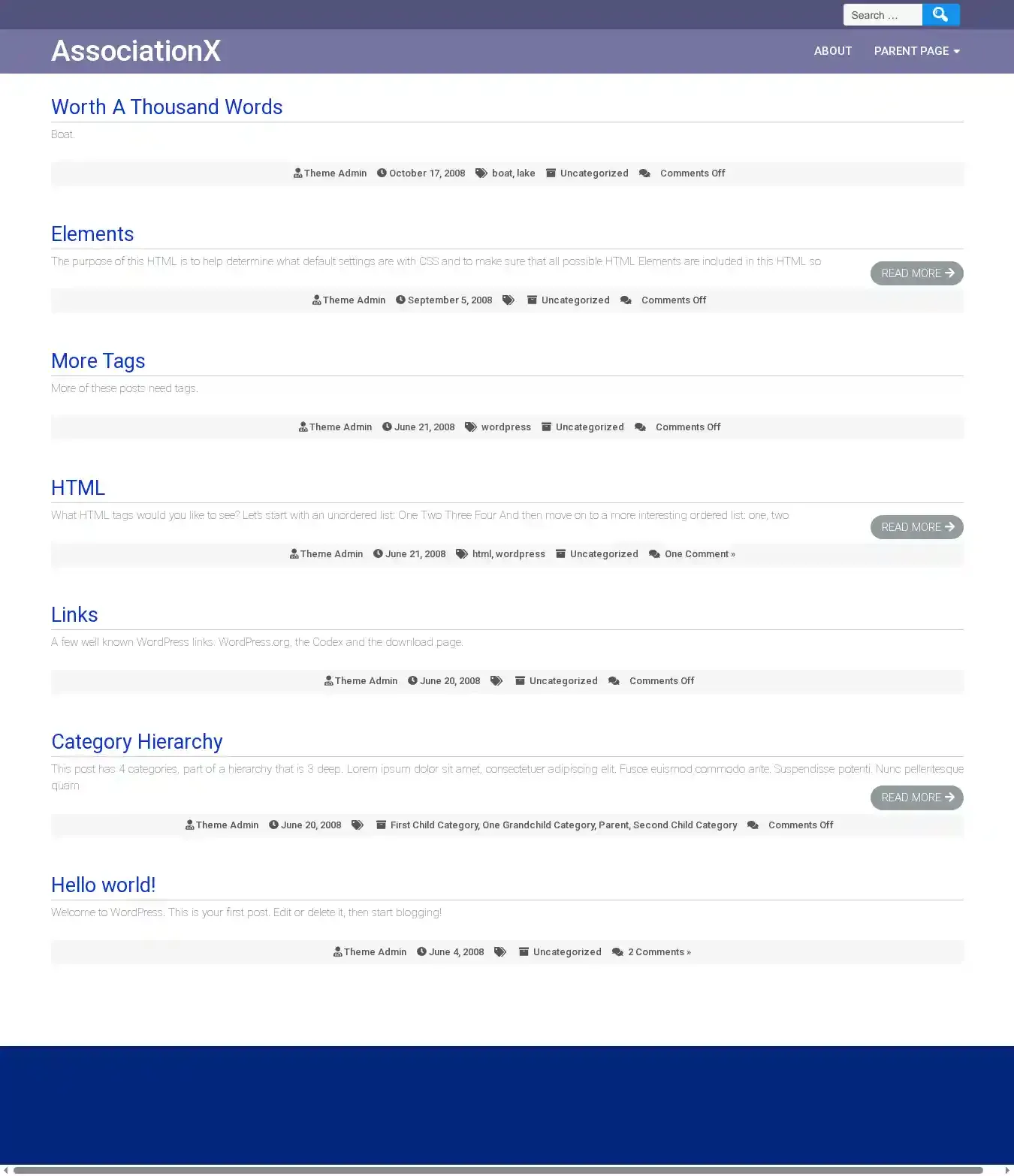 AssociationX home page on desktop