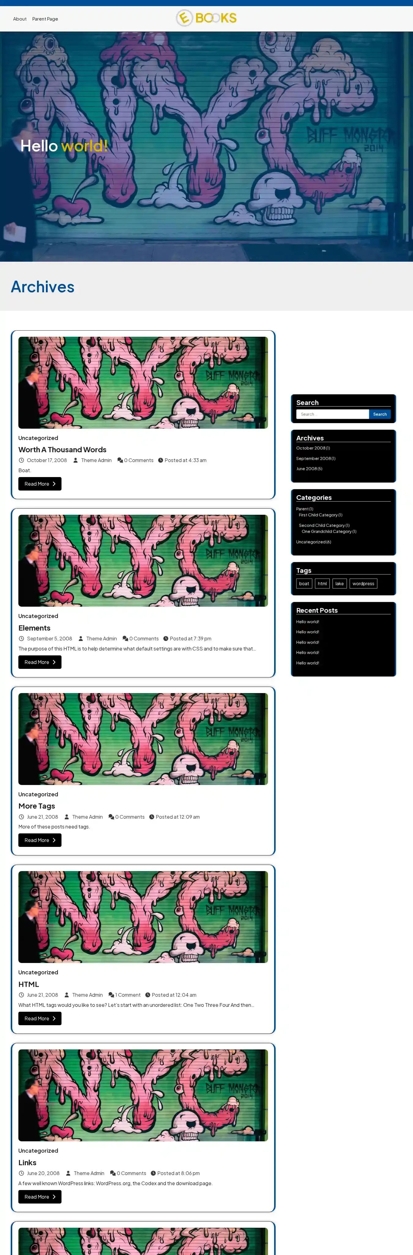 Aster Ebooks home page on desktop