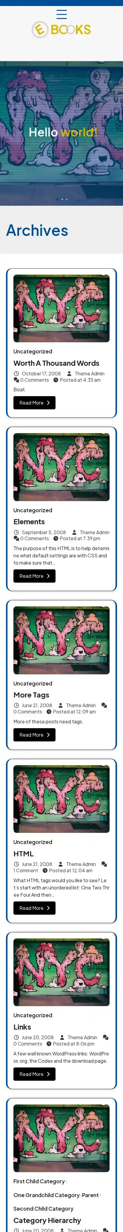 Aster Ebooks home page on mobile