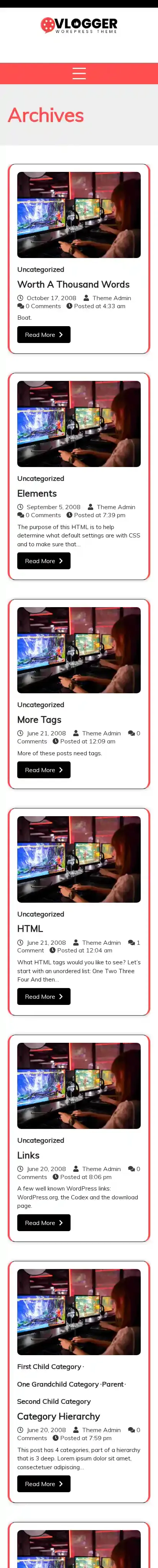 Aster Vlogger home page on mobile