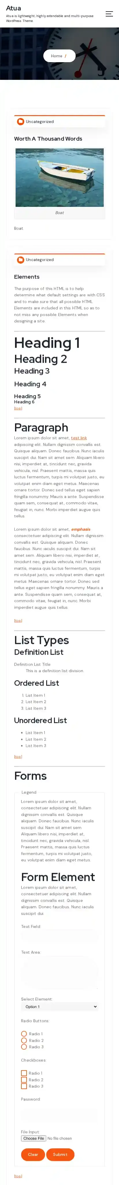 Atua home page on mobile