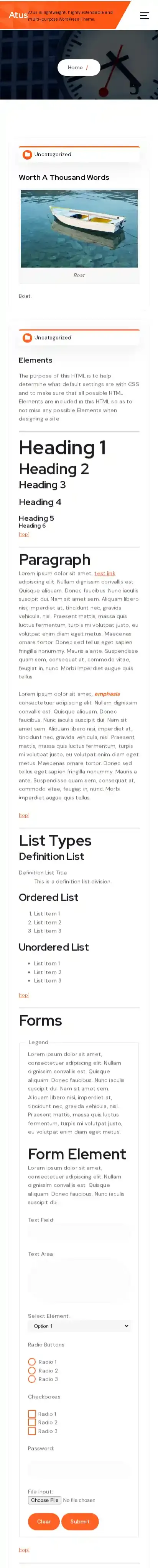 Atus home page on mobile