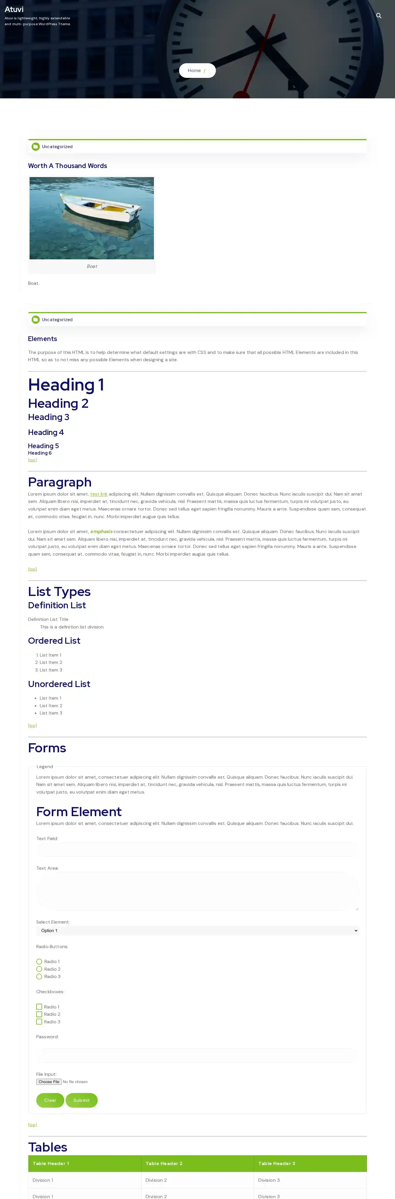 Atuvi home page on desktop
