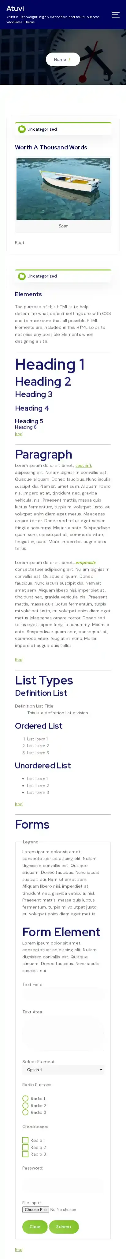Atuvi home page on mobile