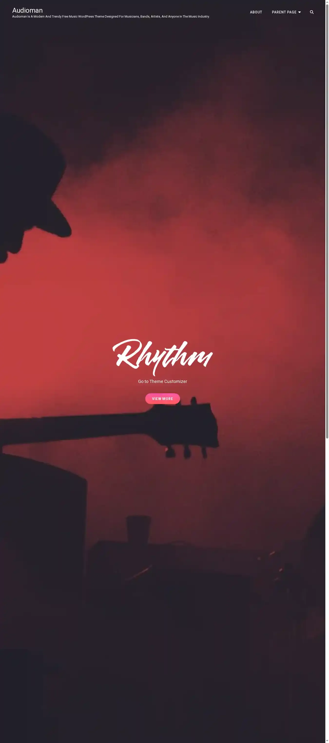Audioman home page on desktop