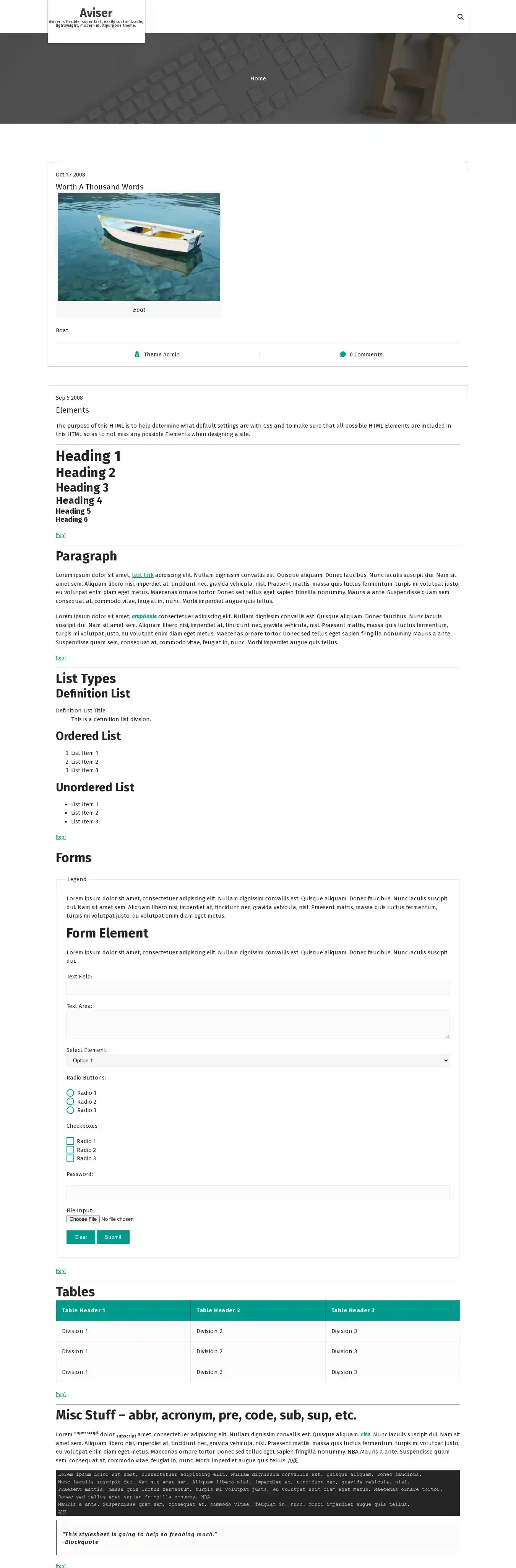 Aviser home page on desktop
