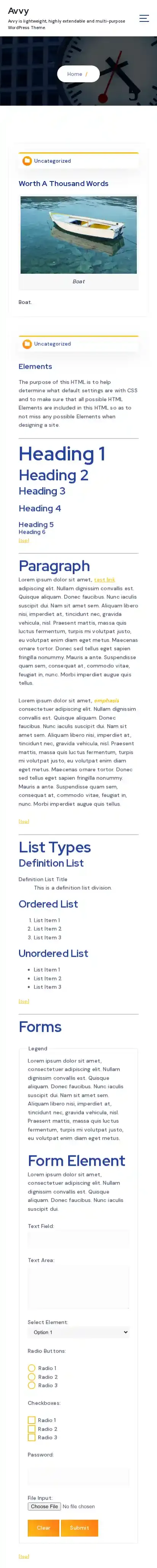 Avvy home page on mobile
