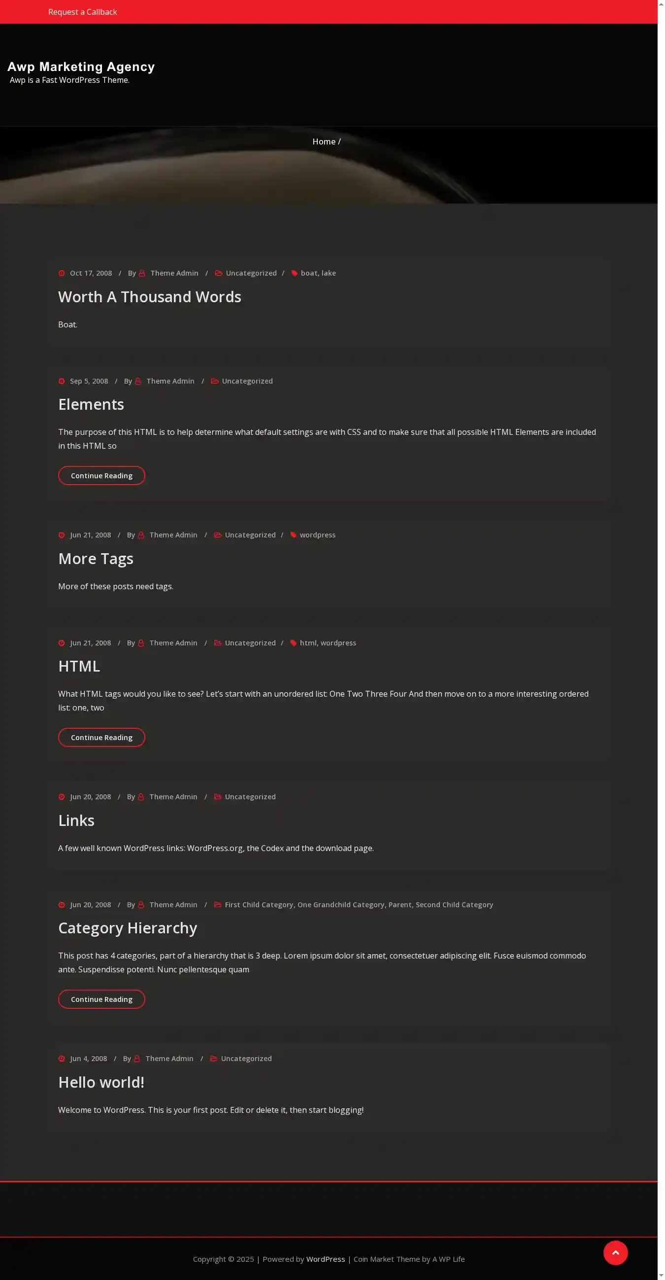 Awp Marketing Agency home page on desktop