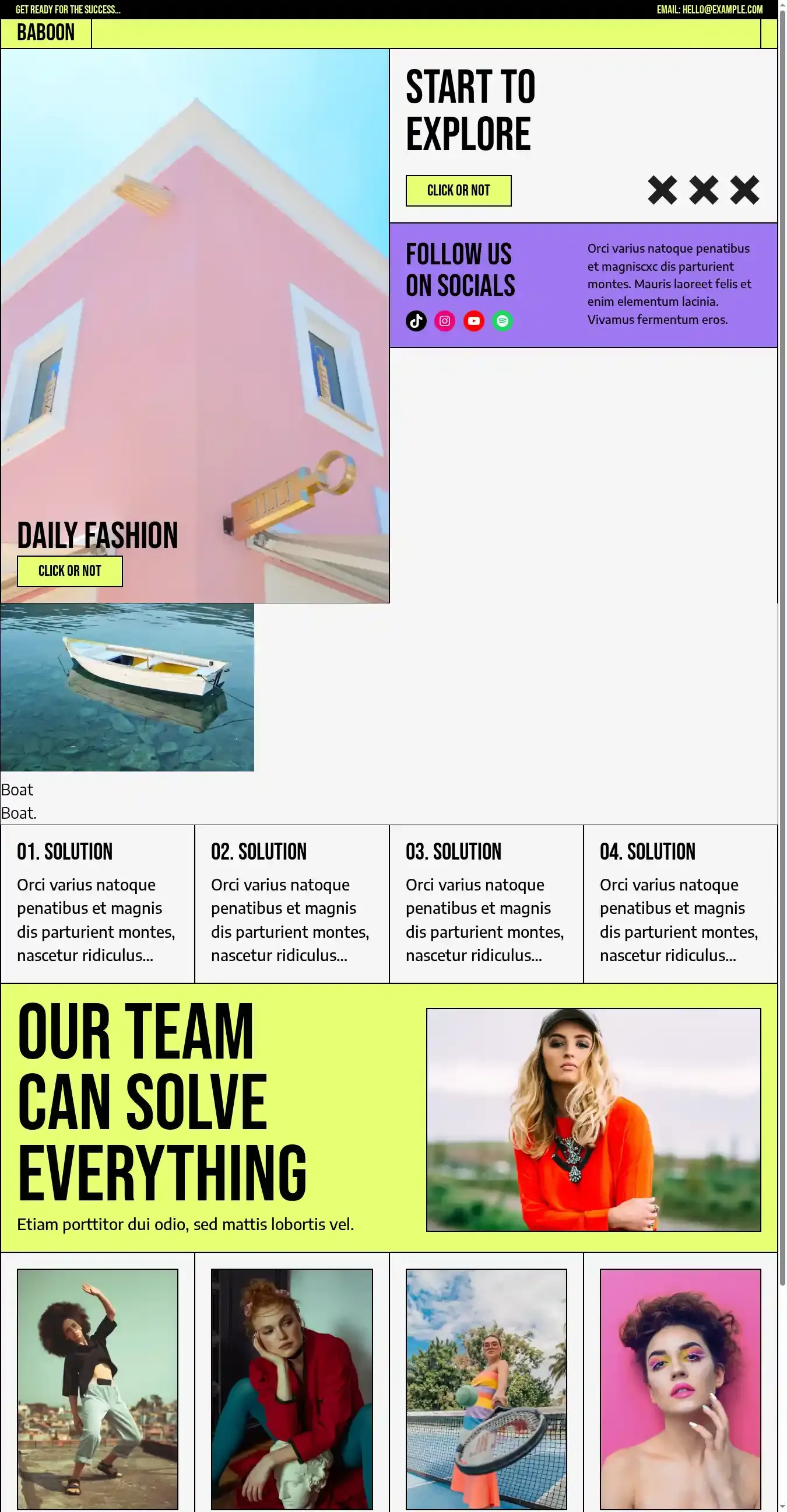 Baboon home page on desktop