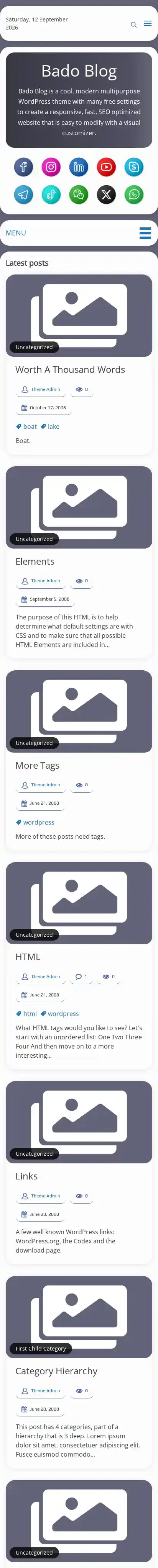 Bado Blog home page on mobile