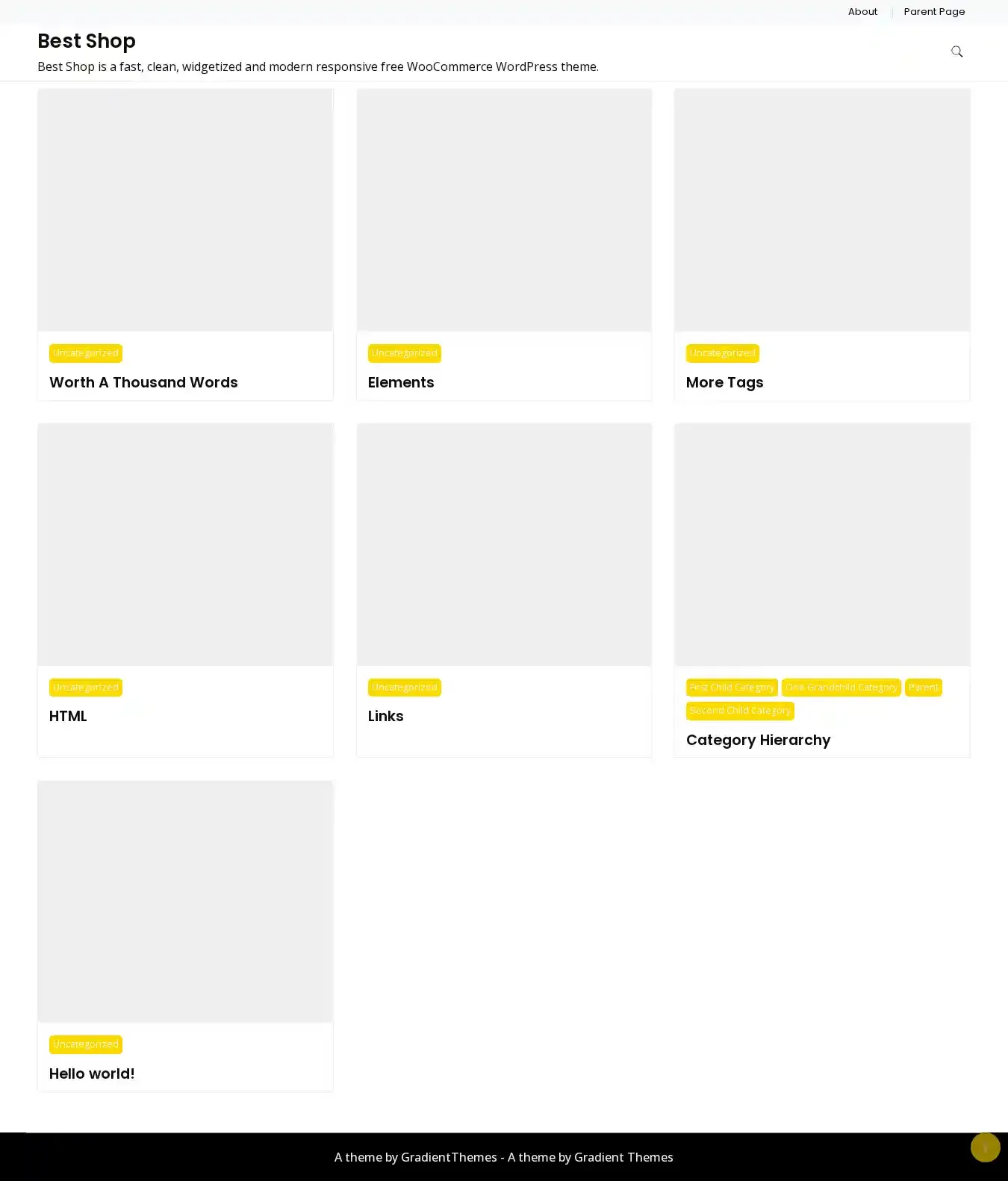 Best Shop home page on desktop