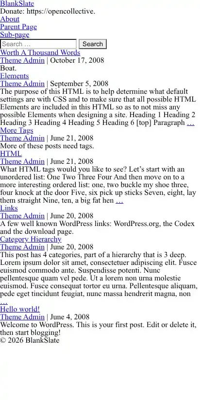 BlankSlate home page on mobile