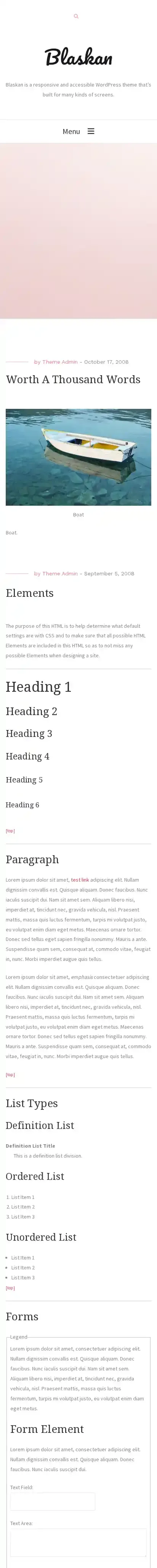 Blaskan home page on mobile