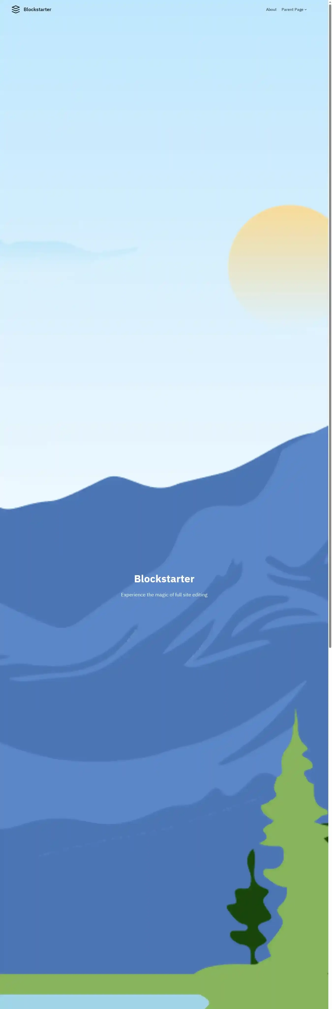 Blockstarter home page on desktop
