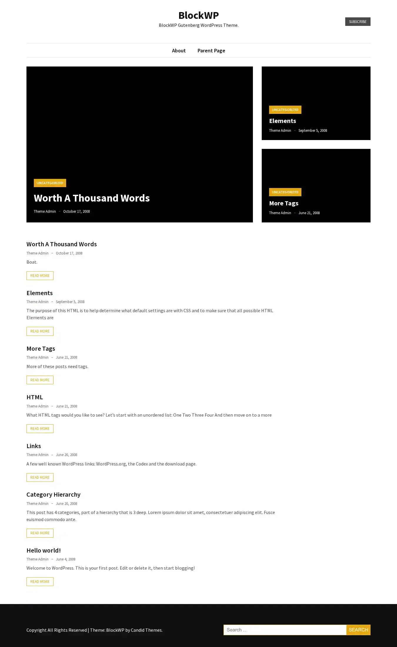 BlockWP home page on desktop