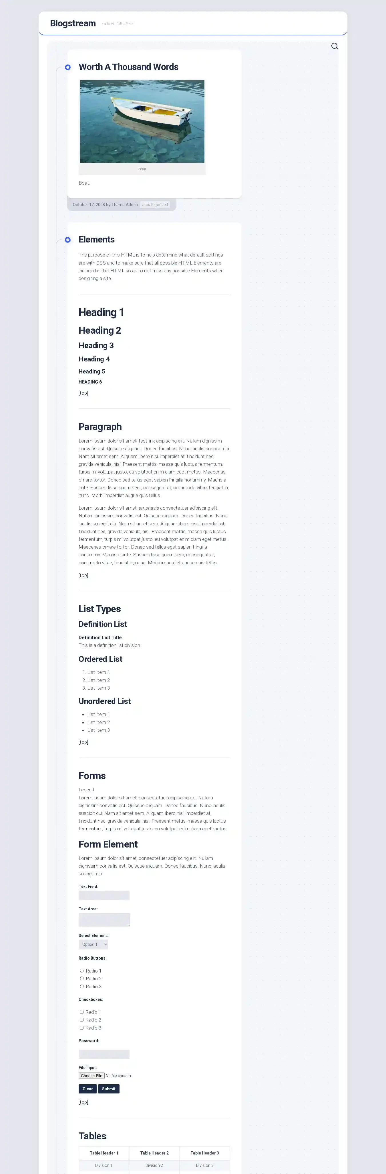 Blogstream home page on desktop
