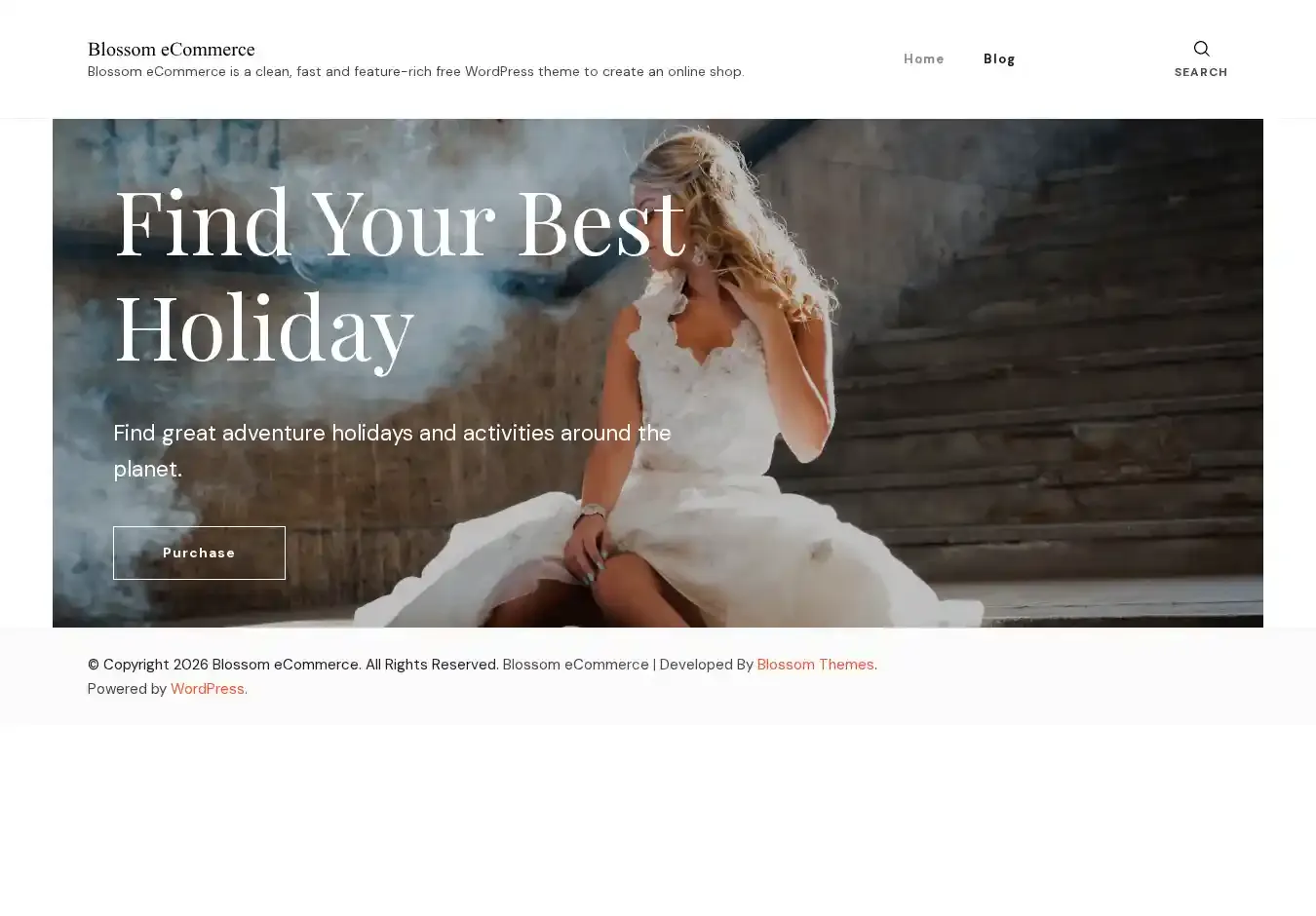 Blossom eCommerce home page on desktop