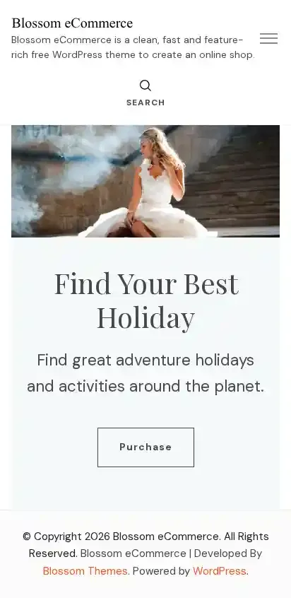 Blossom eCommerce home page on mobile