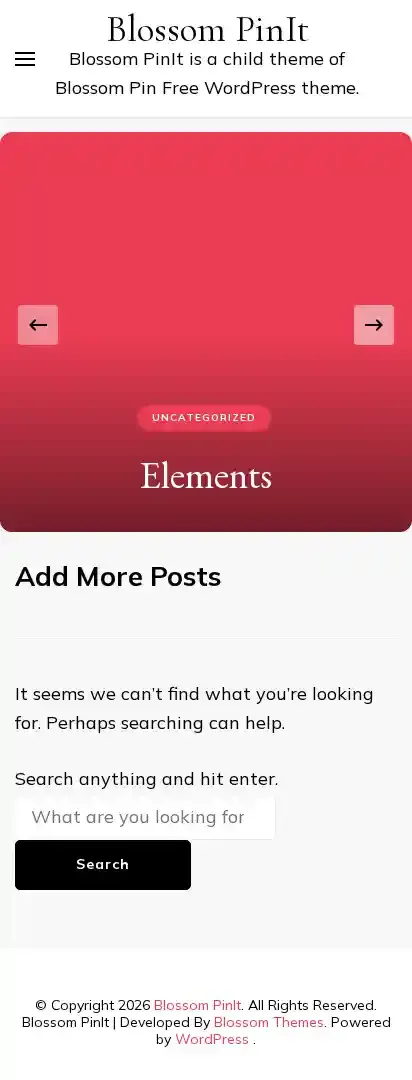 Blossom PinIt home page on mobile