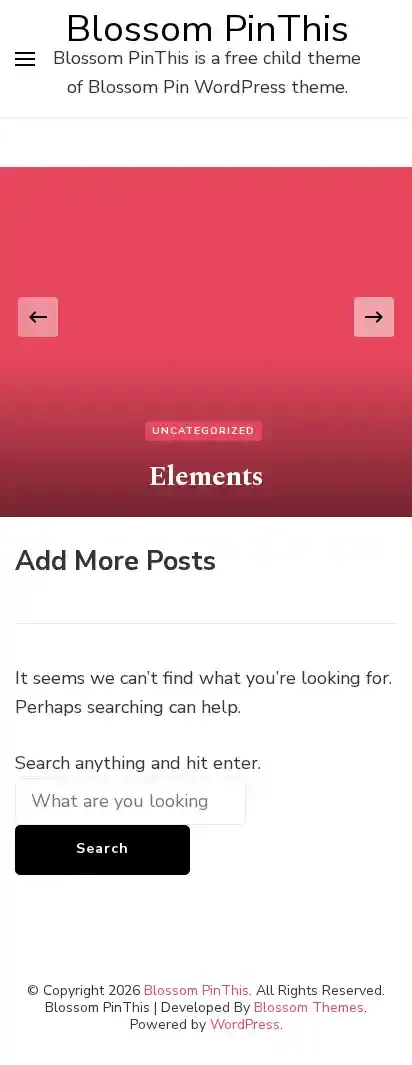 Blossom PinThis home page on mobile