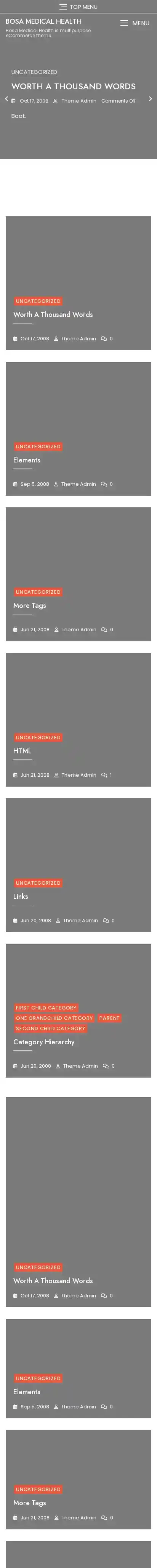 Bosa Medical Health home page on mobile