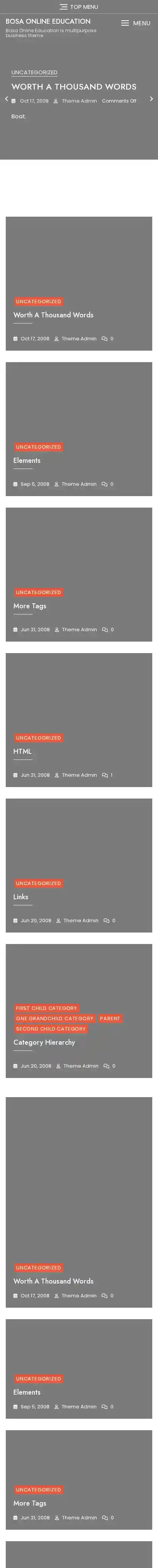 Bosa Online Education home page on mobile