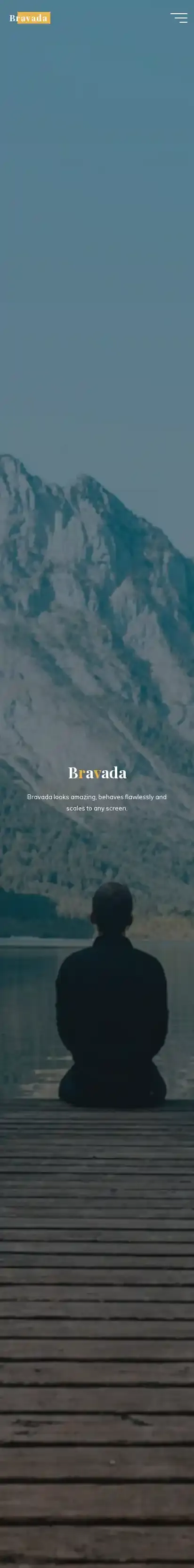 Bravada home page on mobile