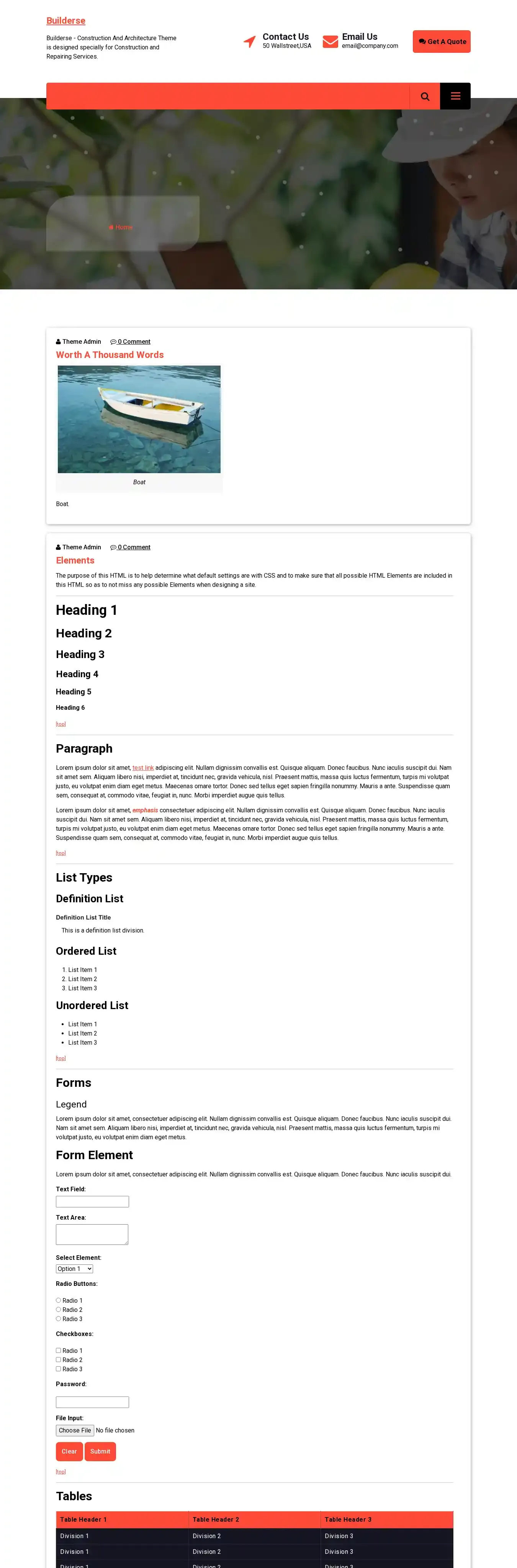 Builderse home page on desktop