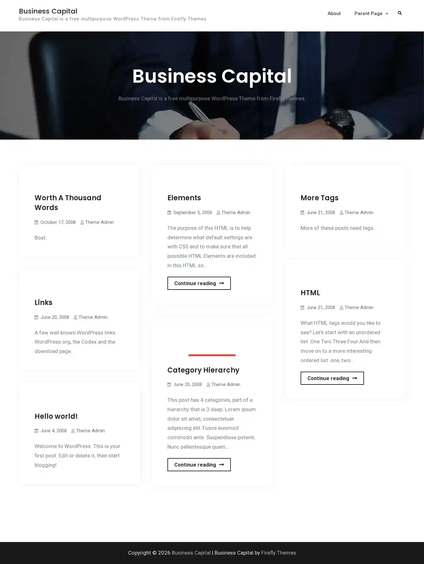 Business Capital home page on desktop