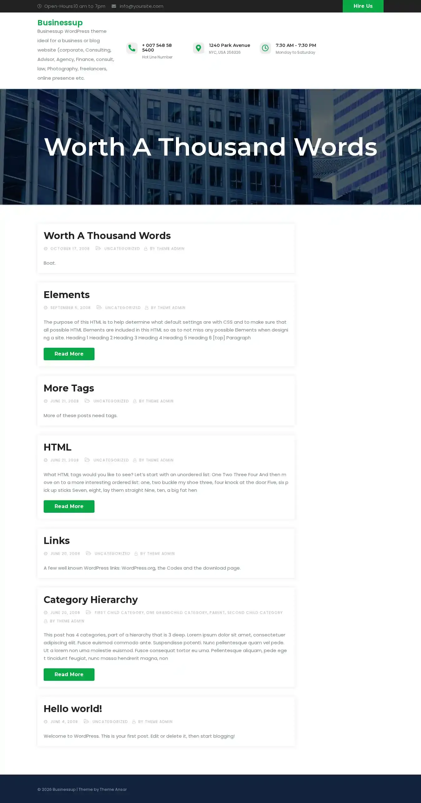 Businessup home page on desktop