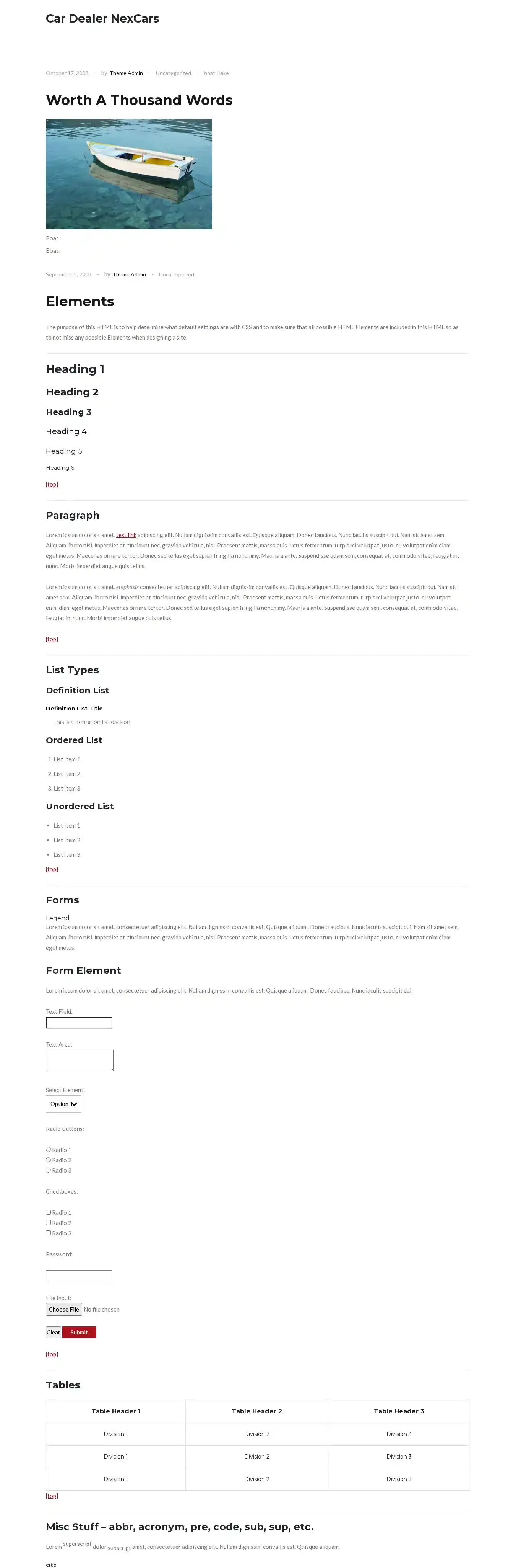 Car Dealer NexCars home page on desktop