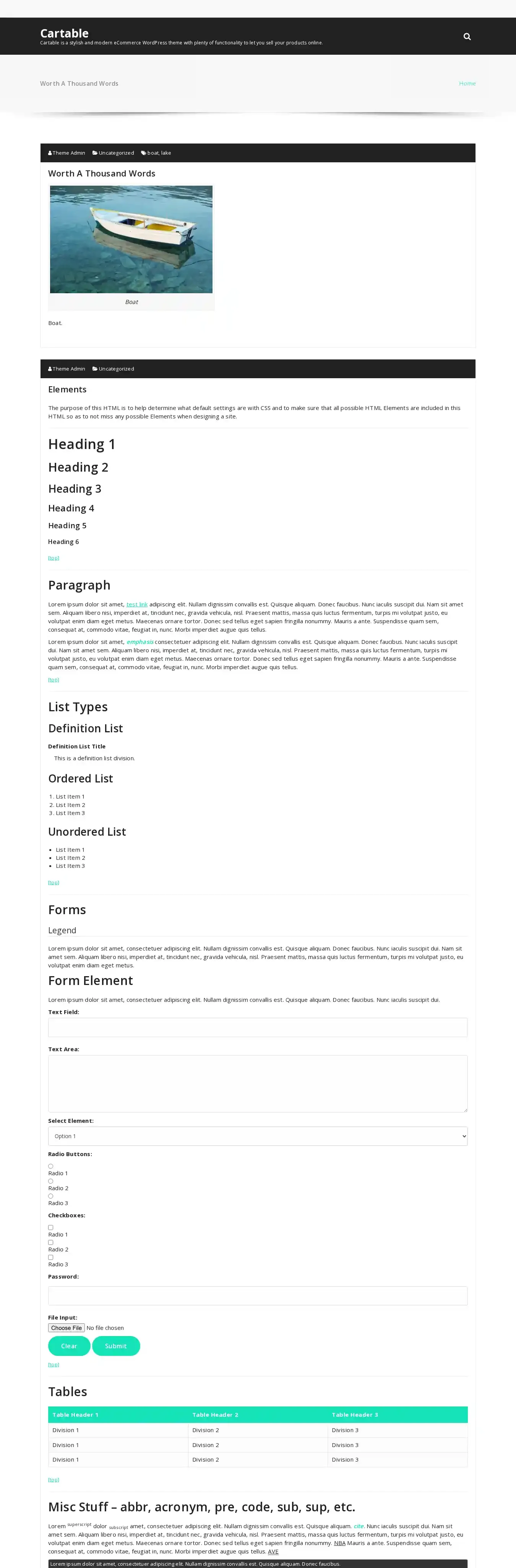 Cartable home page on desktop