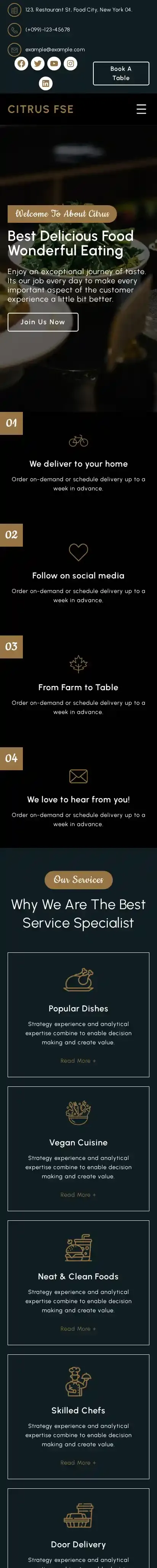 Citrus FSE home page on mobile