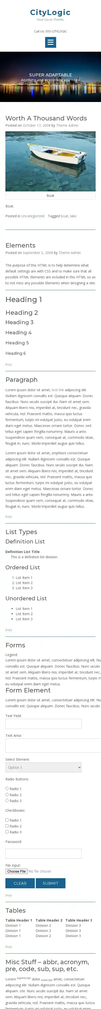 CityLogic home page on mobile