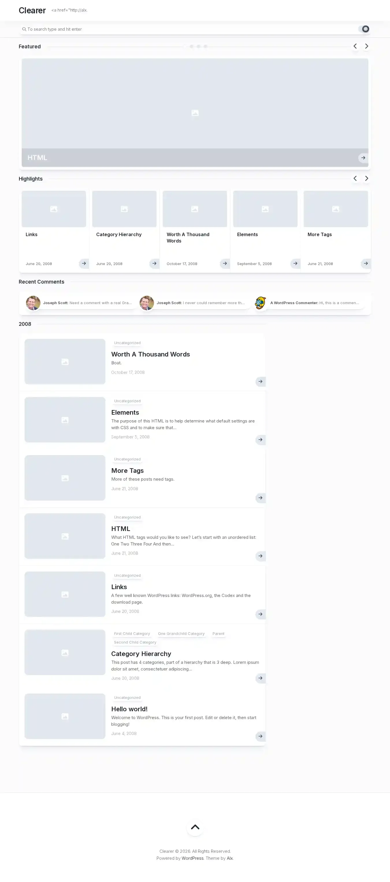 Clearer home page on desktop
