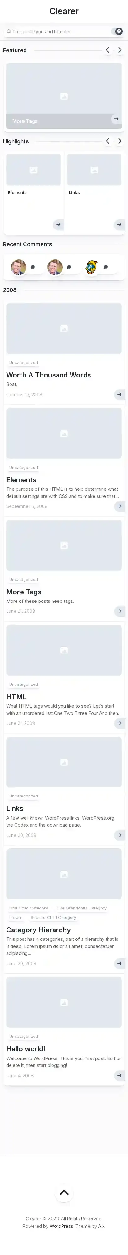 Clearer home page on mobile