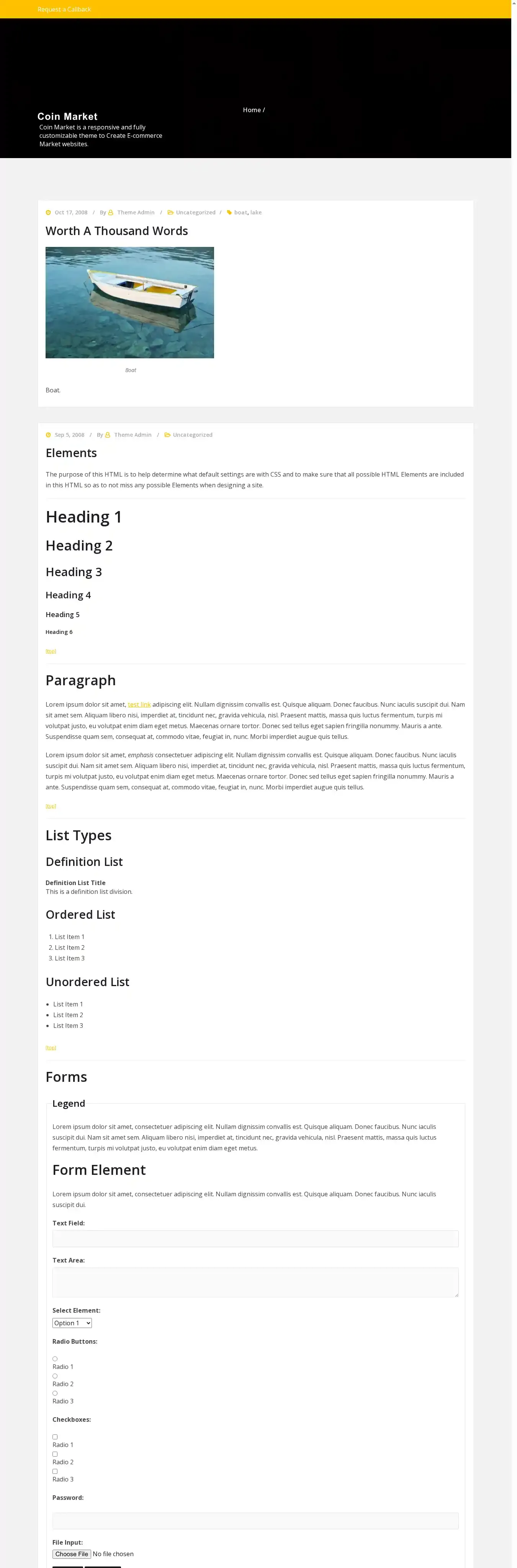 Coin Market home page on desktop