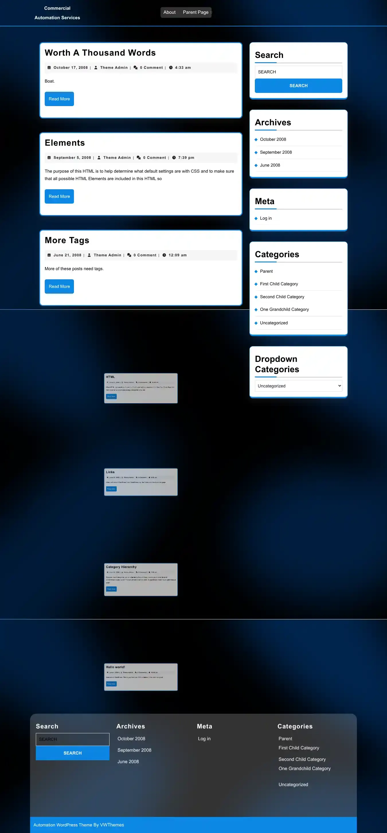 Commercial Automation Services home page on desktop