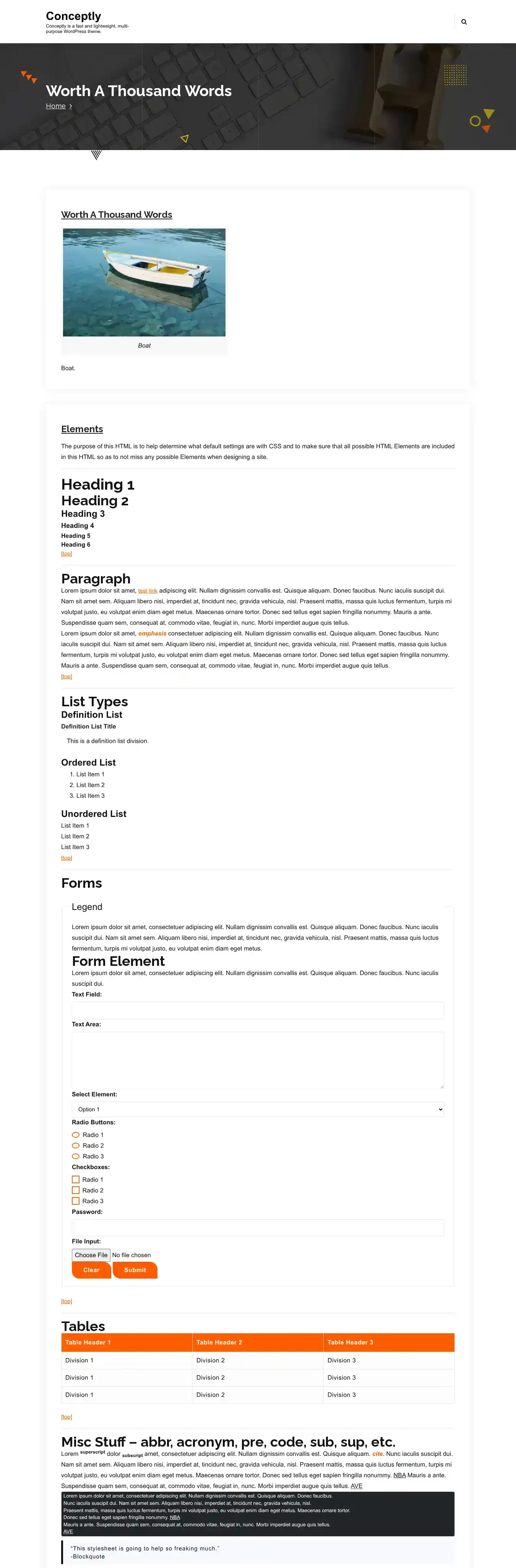 Conceptly home page on desktop