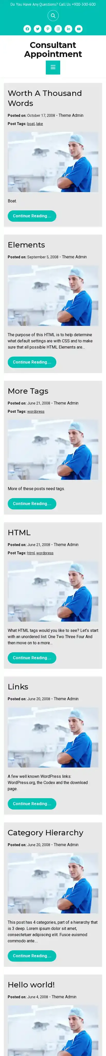 Consultant Appointment home page on mobile