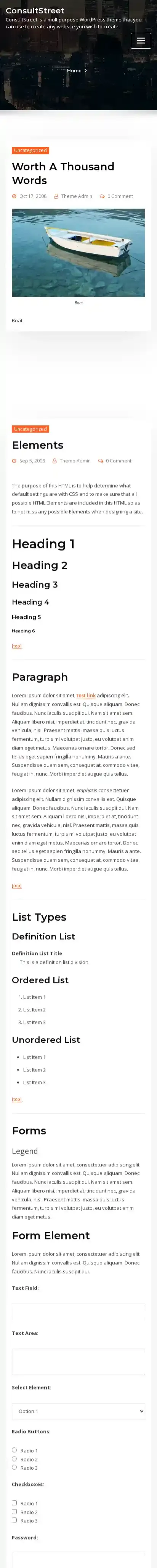ConsultStreet home page on mobile